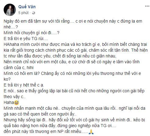 Quế Vân chia sẻ Nam Em từng tâm sự với cô khi yêu Trường Giang?