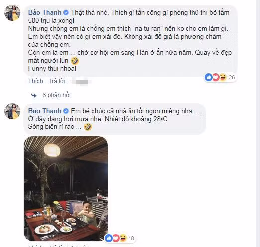 Nữ diễn viên Bảo Thanh đáp trả khi bị cư dân mạng hỏi về việc vòng một "biến mất".