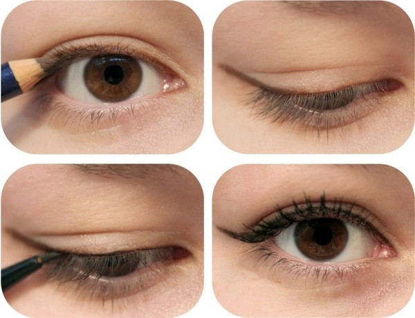 Đôi mắt tự nhiên với đường kẻ bằng chì.