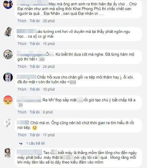 Đại Nhân bị cư dân mạng "ném đá" vì cho rằng nam ca sĩ đang bảo vệ BTV Minh Tiệp.