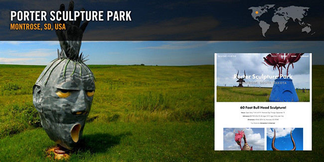 Công viên điêu khắc Porter, Montrose, South Dakota, Hoa Kỳ: Tạp chí Time coi công viên cấu trúc bằng kim loại được tái chế trong trang trại của Wayne Porter xứng đáng nằm trong danh sách "Những điều bạn không dễ thấy mỗi ngày".