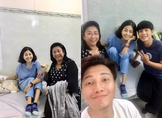 Diễn viên Hiệp Hòa, Nguyễn Lê Bá Thắng đến thăm nữ diễn viên.