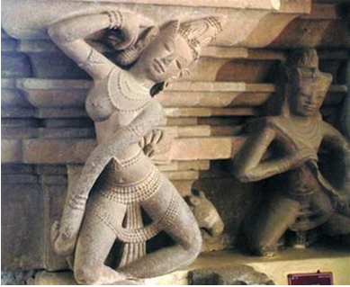 Hình ảnh vũ nữ Apsara trong các công trình kiến trúc Chăm. Ảnh (Internet).