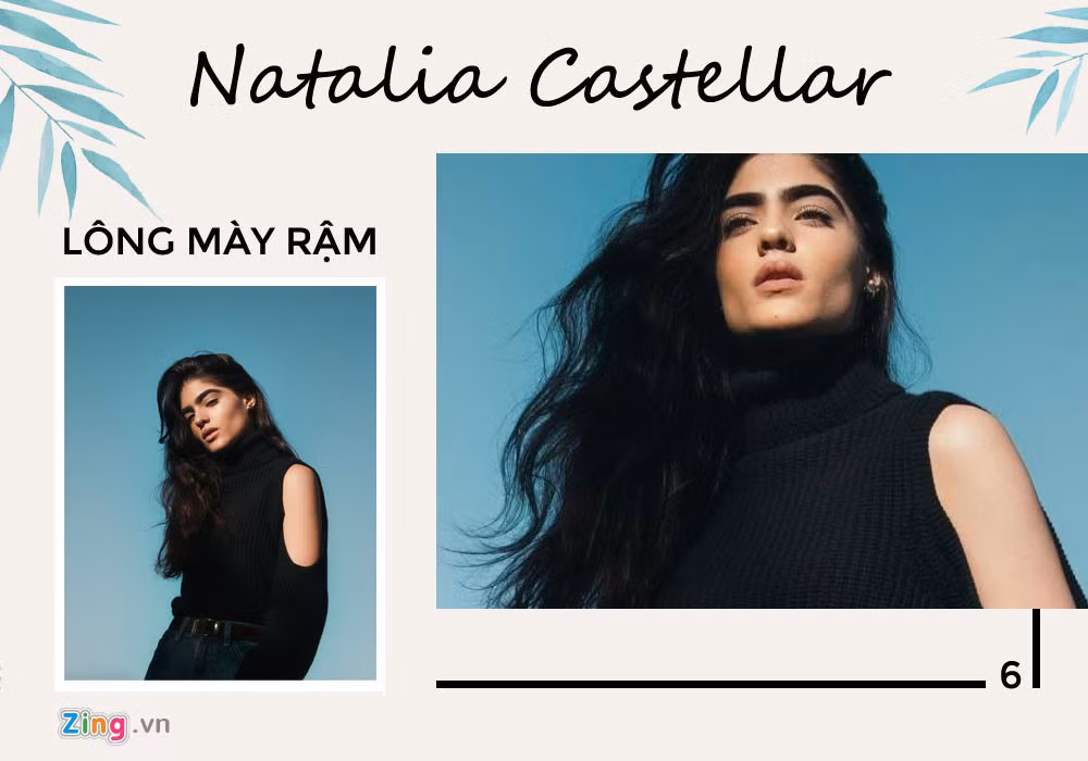 Natalia Castellar từng gặp nhiều rắc rối từ khi còn bé bởi cặp lông mày to, đen và dày. Đến nay, thỉnh thoảng, thiếu nữ 18 tuổi vẫn bị trêu chọc, song cô luôn giữ thái độ tích cực, tự tin vào bản thân. 9X hiện là người mẫu của công ty NEXT Models.