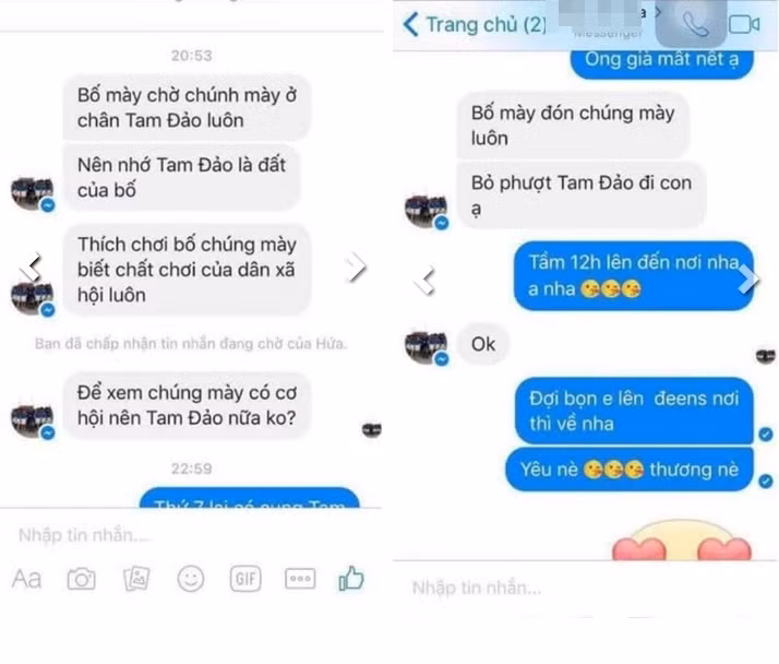 Cụ thể, khi biết mình bị "bóc phốt" trên mạng, bị cảnh báo và cạch mặt trên nhiều diễn đàn, L.D.H đã có những lời lẽ thô tục mang tính chất chửi bới, đe dọa những người đã chặn nick hoặc đưa ra những thông tin không hay về mình. L.D.H khẳng định "Tam Đảo là đất của bố" và dọa nạt các phượt thủ sẽ không thể đặt chân đến Tam Đảo được nữa bởi anh ta sẽ sẵn sàng chờ đợi và trả thù những người đã "kể tội" mình. L.D.H còn lớn tiếng dọa các phượt thủ khác rằng sẽ chứng minh cho họ thấy "chất chơi của dân xã hội" là như thế nào.