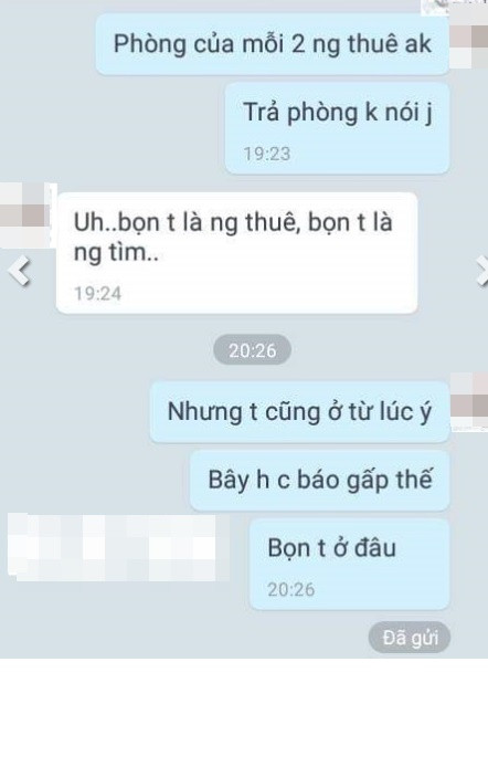 Nữ sinh ở lại phòng trọ hoàn toàn không biết đến điều này, đến sát ngày chủ nhà giục trả phòng để cho người khác đến thuê mới tá hỏa hỏi lại cô bạn đã chuyển đi. Và tất cả những gì cô gái này nhận được là những câu trả lời gọn lỏn, tỏ rõ sự vô trách nhiệm và cả ý "dìm hàng" người bạn từng ở cùng phòng trước đây. Khi được hỏi vì sao lại báo trả phòng gấp thế và nói rằng bản thân không thể kịp thời tìm phòng mới để chuyển sang... cô bạn này chỉ nhận được nhưng câu trả lời như: "Tớ không biết", "Đó là chuyện của cậu, không phải chuyện của tớ".