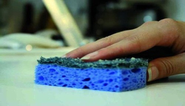 Mỗi lần lau bếp sẽ cót nhiều chất bẩn, dầu, thức ăn đọng lại trong miếng bọt biển. Cùng với độ ẩm cao, đây sẽ là môi trường lý tưởng cho các loại vi khuẩn sinh sôi.