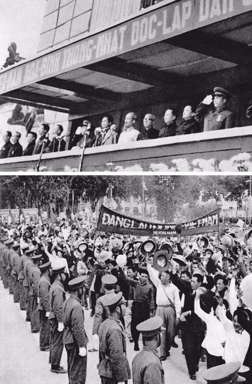 Nhân dân Hà Nội phấn khởi chào mừng Trung ương Đảng, Chính phủ và Chủ tịch Hồ Chí Minh trở về Thủ đô sau 9 năm kháng chiến trường kỳ gian khổ (1/1/1955). Nguồn ảnh: Tư liệu