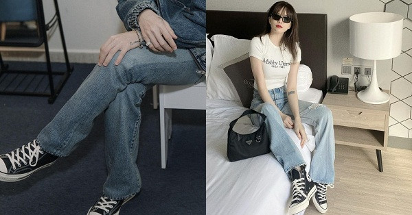 Theo dõi hai người, fans nhận thấy những mẫu giầy đôi xuất hiện với tần suất dày đặc.