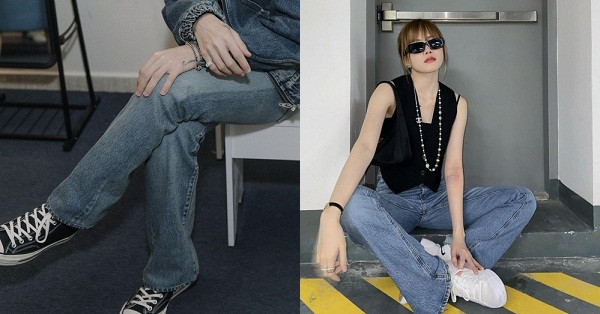 Quần cùng thương hiệu, kiểu dáng cũng được hai người lựa chọn xài chung.