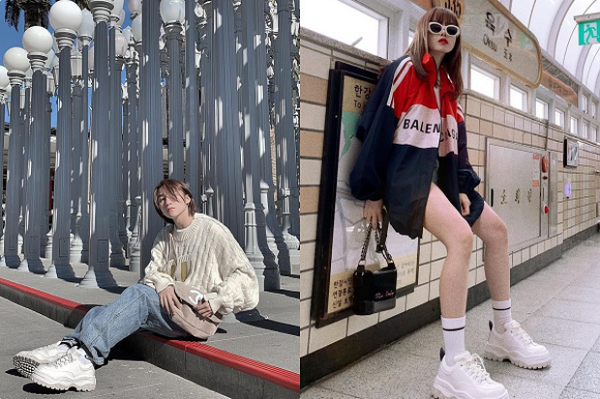 Một lần khác, hai ca sĩ lại được người quan tâm khui ra kiểu giày đôi.