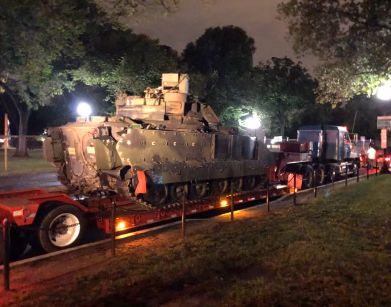 Công tác chuẩn bị đang được tiến hành và cuộc diễu binh sẽ diễn ra trong đêm nay - theo giờ Việt Nam. Nguồn ảnh: BI.