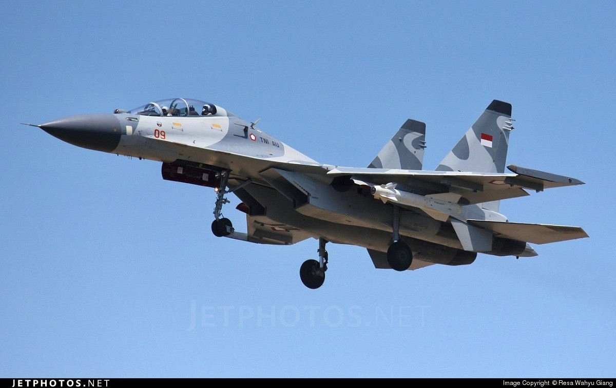Năm 2009, Indonesia có trong tay chỉ ba chiếc tiêm kích Su-30MK2. Số lượng tiêm kích này được tăng thêm 6 chiếc nữa vào năm 2013. Nguồn ảnh: Jetphoto.