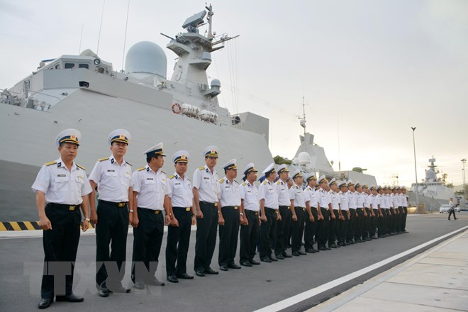 Tàu HQ-016 Quang Trung - 1 trong số 4 tàu hộ vệ tên lửa lớp Gepard 3.9 của Hải quân Việt Nam. (Nguồn: TTXVN phát) 