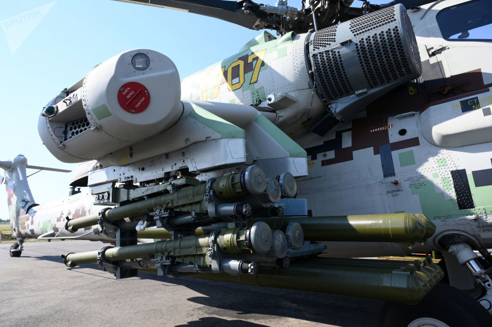 Loại trực thăng tấn công có giá khoảng 20 triệu USD này đã ra đời từ năm 1982 và tới nay vẫn tiếp tục được Nga sản xuất. Tổng cộng Nga và Liên Xô đã cho xuất xưởng khoảng 130 trực thăng loại này. Nguồn ảnh: Sputnik.