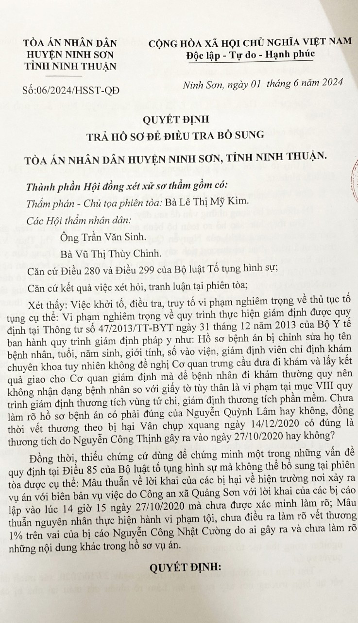 Ninh Thuan: Nhieu vi pham nghiem trong ve to tung trong mot vu an-Hinh-2