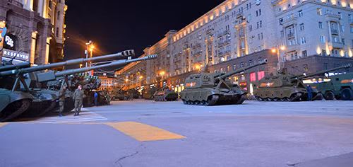 Nơi tập kết các đơn vị tham gia buổi lễ tổng duyệt.