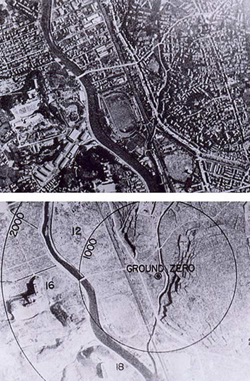 Trong vụ ném bom nguyên tử xuống Nagasaki sáng 9/8/1945, người Nhật đã phát hiện sự xuất hiện của các máy bay ném bom B-29 từ rất sớm. Lúc 7 giờ 50 phút giờ Nhật Bản, báo động máy bay vang lên ở Nagasaki nhưng sau đó báo yên lúc 8 giờ 30 phút. Khi chỉ có hai chiếc B-29 bay đến lúc 10h53 phút, người Nhật cho rằng đó là những máy bay do thám và không phát lệnh báo động nữa. Và lúc 11h01 phút, chiếc B-29 "Block's Car" ném quả bom hạt nhân Fat Man xuống Nagasaki, giết người ngay lập tức 70.000 người.