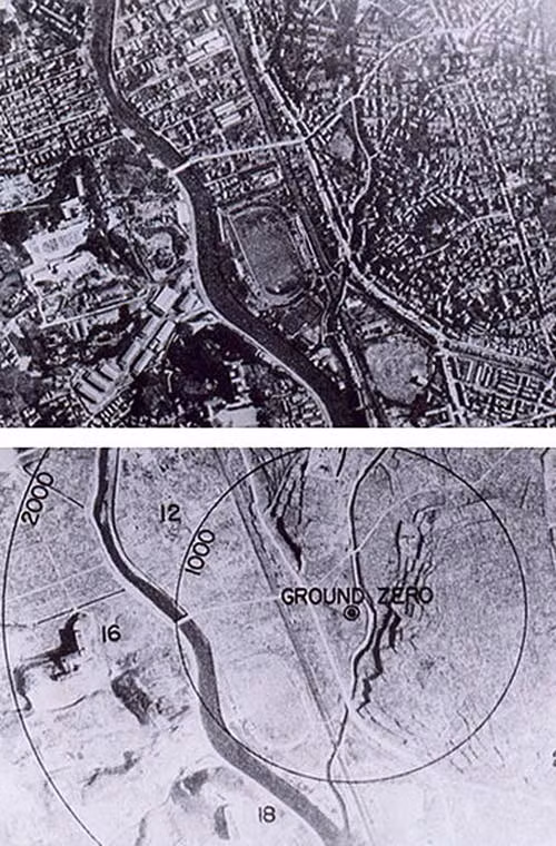 Trong vụ ném bom nguyên tử xuống Nagasaki sáng 9/8/1945, người Nhật đã phát hiện sự xuất hiện của các máy bay ném bom B-29 từ rất sớm. Lúc 7 giờ 50 phút giờ Nhật Bản, báo động máy bay vang lên ở Nagasaki nhưng sau đó báo yên lúc 8 giờ 30 phút. Khi chỉ có hai chiếc B-29 bay đến lúc 10h53 phút, người Nhật cho rằng đó là những máy bay do thám và không phát lệnh báo động nữa. Và lúc 11h01 phút, chiếc B-29 "Block's Car" ném quả bom hạt nhân Fat Man xuống Nagasaki, giết người ngay lập tức 70.000 người.