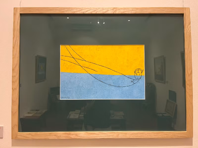 Họa sỹ Lê Thiết Cương cho hay, khó vẽ nhất là những câu tả ý, tả tâm trạng, tả tình. Nghệ sỹ chọn cách vẽ ước lệ, tối giản cho Kiều. Ảnh: Anh Thư.