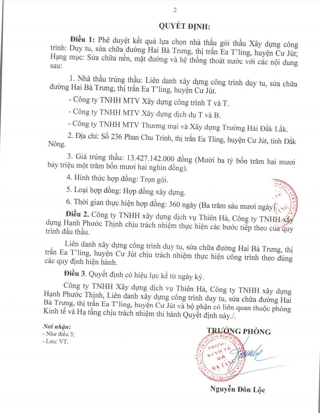 Dak Nong: Nang luc nha thau thuc hien sua chua duong Hai Ba Trung tai Ea T’ling-Hinh-2