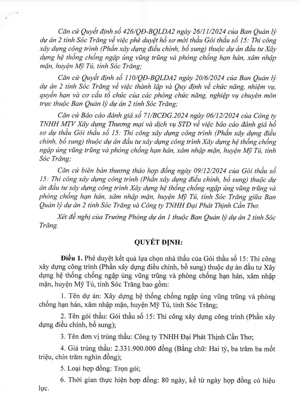 Dai Phat Thinh Can Tho: 1 thang trung 2 goi thau tai Ban QLDA2 Soc Trang-Hinh-2