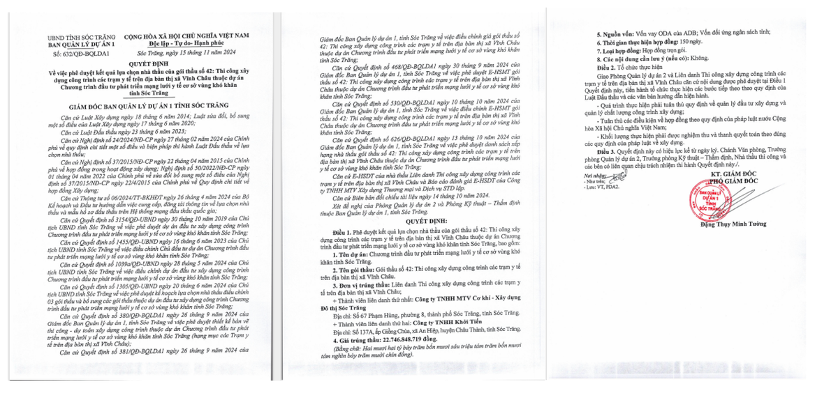 Cty Khởi Tiến trúng 'dồn dập' 3 gói thầu tại Ban QLDA1 Sóc Trăng Cty Khoi Tien trung 'don dap' 3 goi thau tai Ban QLDA1 Soc Trang