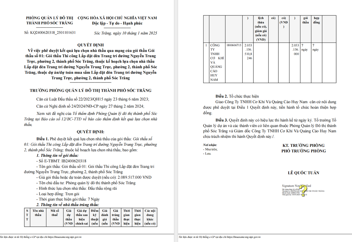 Công ty Huy Nam trúng 2 gói lắp đèn trang trí tại Sóc Trăng - Hình 2 Cong ty Huy Nam trung 2 goi lap den trang tri tai Soc Trang-Hinh-2