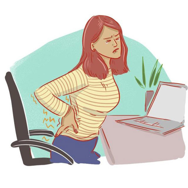 Ngồi lâu làm cột sống uốn éo: Phần cột sống của cơ thể người có hình chữ S, tuy nhiên ngồi máy tính nhiều cột sống sẽ cong vẹo dần theo hình chữ C. Dần dần gây biến đổi ngoại hình theo hướng tiêu cực như vai không cân bằng, lệch hông...