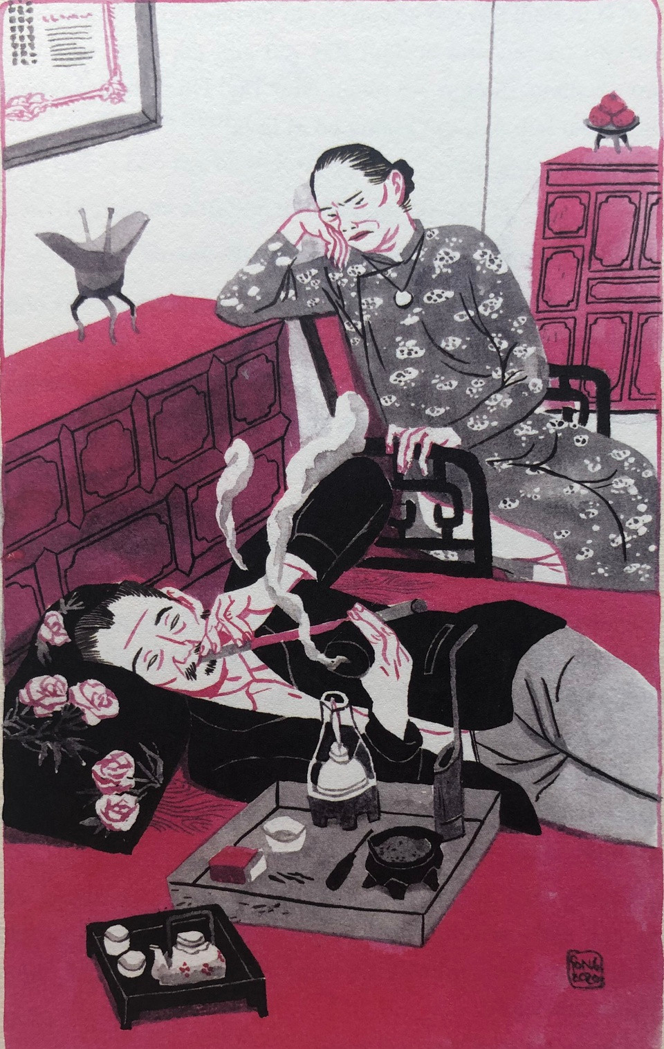 Cụ Cố Hồng - một ông già gần 60 tuổi, nghiện thuốc phiện nặng và lúc nào cũng tỏ ra là mình già. Ông có câu nói nổi tiếng đã đi vào đời sống: "Biết rồi, khổ lắm, nói mãi!". (Ảnh: Thành Phong).