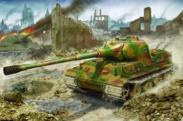 Theo thiết kế của Krupp, VK7001 có pháo chính 150mm-Kanone L/37 (hoặc L/40) hoặc 105mm-KwK L/70. Lowe sử dụng các góc cạnh và các bộ phận của King Tiger nhằm hợp nhất việc sản xuất và bảo dưỡng. Nguồn ảnh: World of tank