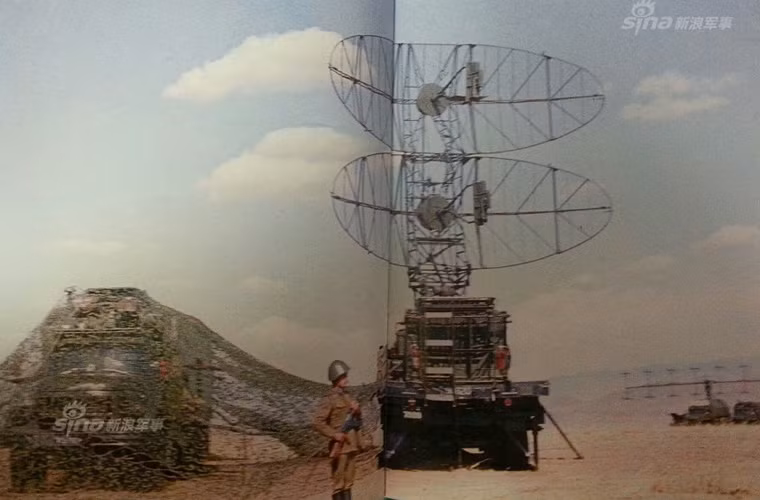 Trận địa radar cảnh giới P-19 Danube (Liên Xô chế tạo từ năm 1974), có góc quét 360 độ, cự ly 260km, băng tần UHF. P-19 có thể làm nhiệm vụ bắt mục tiêu bay thấp hỗ trợ các tên lửa phòng không tác chiến. Nguồn ảnh: Sina
