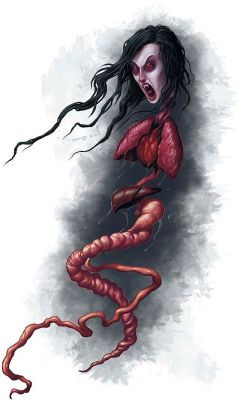 Tuy nhiên, vào ban đêm, Pennanggalan lộ nguyên hình là một ma cà rồng có ngoại hình gớm ghiếc.