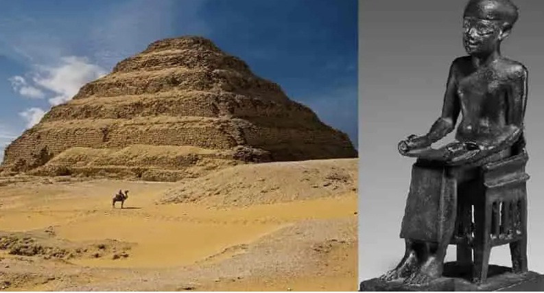 Là một trong những nhân vật nổi tiếng nhất Ai Cập cổ đại, Imhotep được người đời nhớ đến là kiến trúc sư thiết kế kim tự tháp đầu tiên trong lịch sử nhân loại. Ông là người đứng sau thiết kế kim tự tháp bậc thang - nơi an táng pharaoh Djoser.