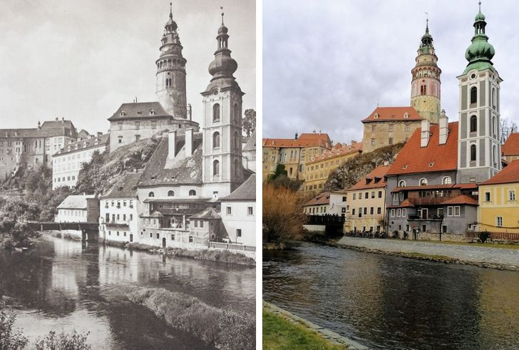 Vẻ đẹp cổ kính của các tòa nhà ở Cộng hòa Czech năm 1941 và 2019.