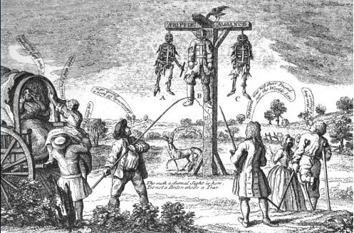 Những buổi hành hình này được tổ chức công khai trước sự theo dõi của hàng trăm, hàng ngàn người. Theo đó, tù nhân bất kể có thân phận là thường dân hay quý tộc, hoàng tộc thì đều bị treo cổ công khai.