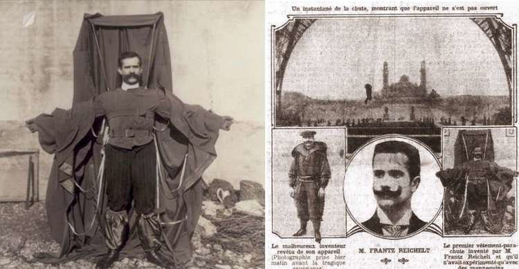 Do áo dù không hoạt động như dự định nên ông Reichelt bị gãy chân. Dù thất bại nhưng ông không bỏ cuộc vì cho rằng không đủ độ cao cần thiết cho sáng chế của ông hoạt động hiệu quả.