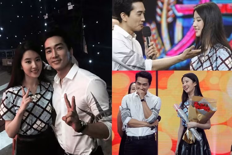 Song Seung Hun và Lưu Diệc Phi nảy sinh tình cảm trên phim trường “Tình yêu thứ ba”. Tháng 8/2015, tài tứ xứ Hàn bị bắt gặp qua đêm nhà Lưu Diệc Phi. Sau đó, cả hai chính thức xác nhận chuyện hẹn hò. Ảnh: Asian pop news