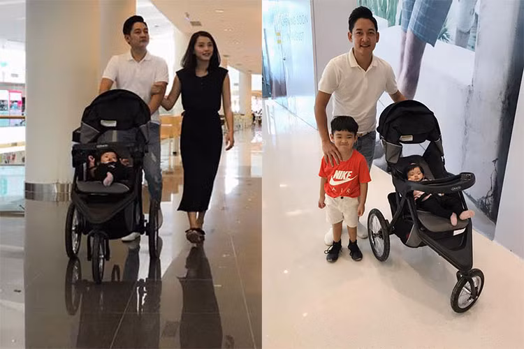 Hải Băng - Thành Đạt dẫn con trai và con gái đi chơi vào ngày cuối tuần.