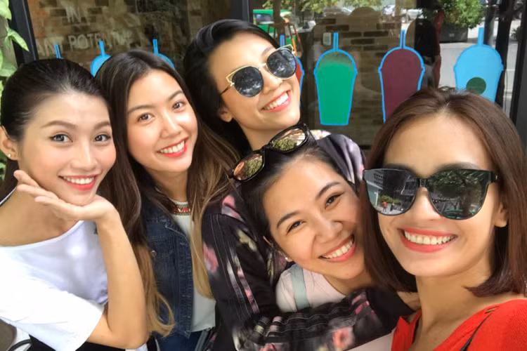 Loạt mỹ nhân Việt đọ sắc ở đời thường: Quỳnh Châu, Thúy Vân, Hoàng Oanh, Ái Phương (từ trái sang phải).