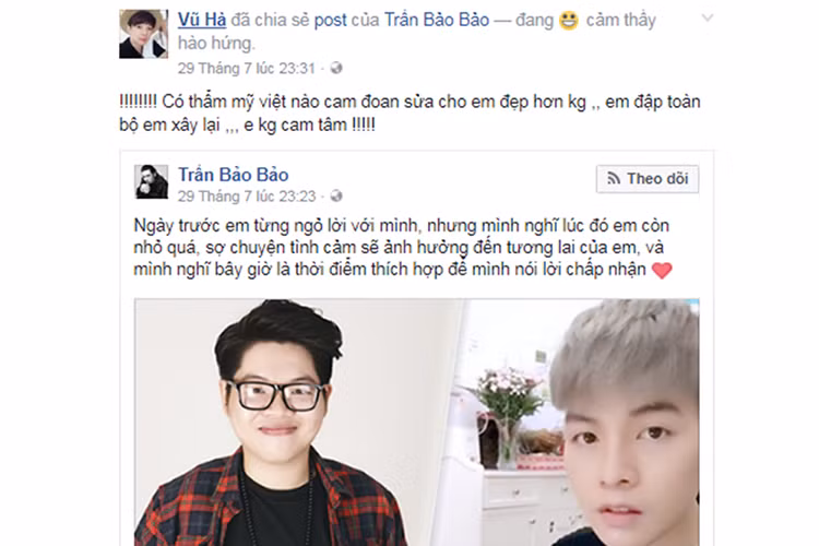 Choáng váng với dung nhan Đức Phúc sau khi phẫu thuật thẩm mỹ, ca sĩ Vũ Hà cũng muốn dao kéo. Trong khi đó, BB Trần nói vui đây là thời điểm thích hợp để anh chấp nhận lời tỏ tình trước khi kia của học trò Mỹ Tâm. Ảnh: chụp màn hình