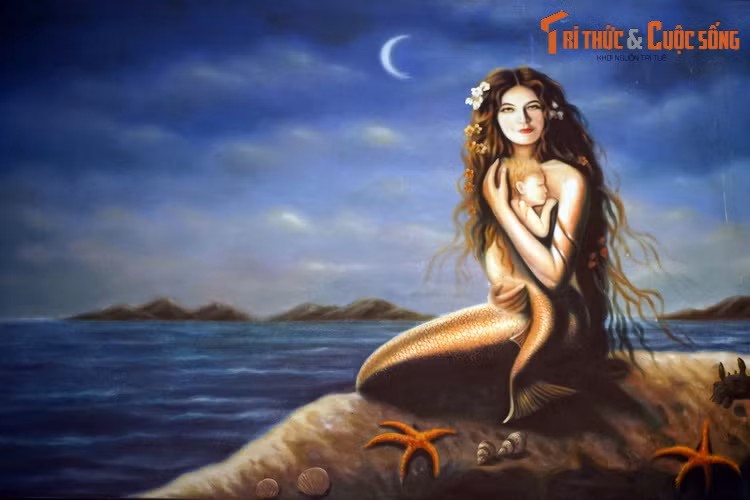 Bức tranh nàng tiên cá được đặt phía trên bộ xương cá cúi ở Bảo tàng Hải dương học Nha Trang. Trong Sách Đỏ Việt Nam, loài vật này được xếp vào diện Rất nguy cấp.