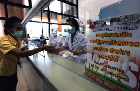 Thông tin cảnh báo về MERS tại một bệnh viện của Thái Lan.
