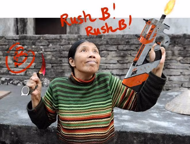 Thích thú với khuôn mặt của bà cô "diễn sâu", trong ngày hôm nay, cộng đồng mạng Việt đã rộ lên ngay phong trào chế ảnh. Hình ảnh bà Vũ Thị Đào giơ hai cánh tay, ra vẻ sỡ hãi được các "thánh chế" ghép vào những hình vẽ minh hoạ cho các siêu anh hùng hay các nhân vật nổi tiếng trong phim ảnh hay game.