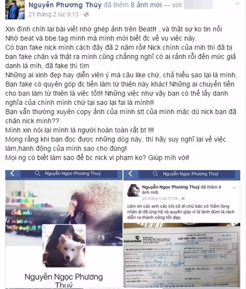 Sự việc và bức ảnh được lan truyền nhanh chóng mặt. Sau một ngày cư dân mạng xôn xao bởi cô gái ngô nghê nhờ chỉnh sửa ảnh khó đỡ... nhân vật chính Nguyễn Ngọc Phương Thúy cuối cùng cũng lộ diện, lên tiếng phanh phui sự thật. Theo chia sẻ của Nguyễn Phương Thúy, sinh năm 1993, trang Facebook có tên Nguyễn Ngọc Phương Thúy nhờ dân mạng sửa ảnh là giả.