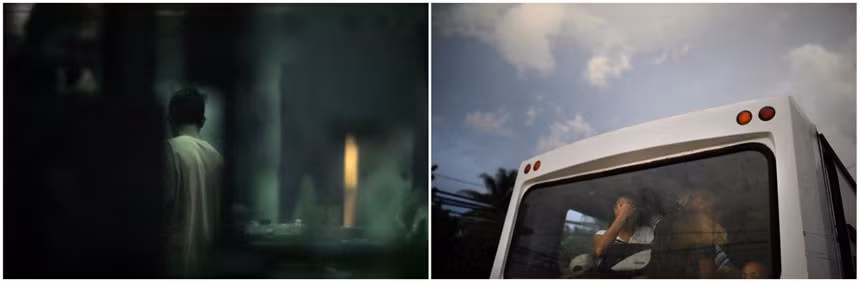 Phạm nhân đơn độc trong nhà tù Guantanamo và nhóm hành khách trên một chuyến xe bus trong thành phố Guantanamo.