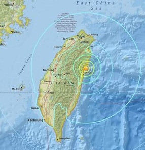 Vị trí xảy ra động đất. Đồ họa: USGS.