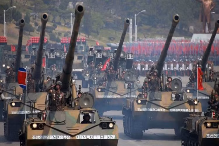 Ảnh tư liệu về một cuộc duyệt binh trước đó ở Triều Tiên. Ảnh: Getty.