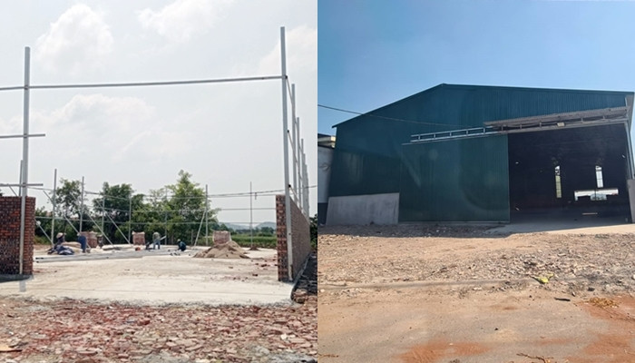 Cuối tháng 9/2022, các hạng mục một nhà xưởng tại khu đất đang được xây dựng. Tuy nhiên, đến ngày 13/10/2022, nhà xưởng đã xây dựng xong và đưa vào sử dụng.