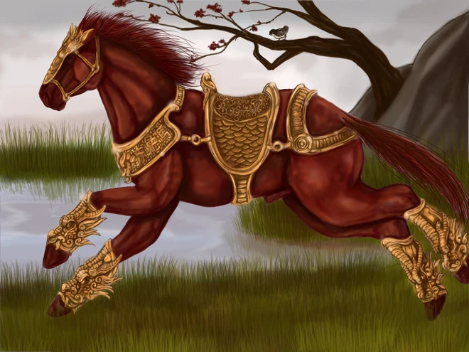  3. Ngựa Xích Thố của Quan Vũ: Nói đến đệ nhất mã trong Tam Quốc, không thể không nhắc đến ngựa Xích Thố. Vị trí của nó trong Tam Quốc cũng giống như vị trí của Lã Bố trong số các danh tướng thời Tam Quốc.